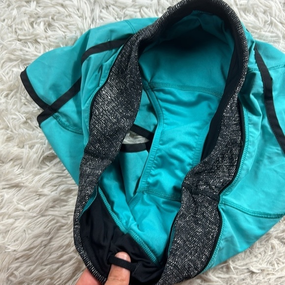 Lululemon Run: Speed Short *4-way Stretch Blue Tropics / Burlap Texture Black Du - Picture 2 of 5